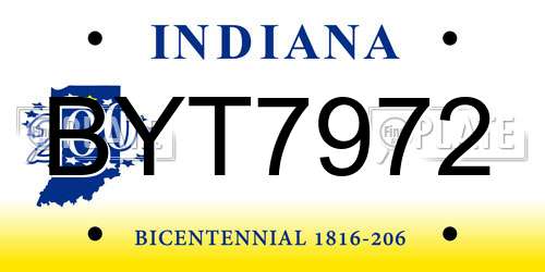 BYT7972 Indiana License Plate