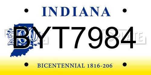 BYT7984 Indiana License Plate