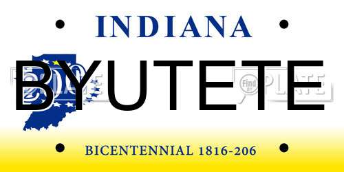 BYUTETE Indiana License Plate