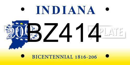 BZ414 Indiana License Plate
