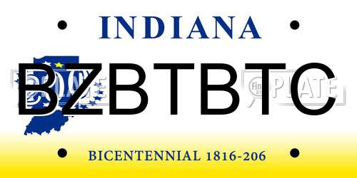 BZBTBTC Indiana License Plate