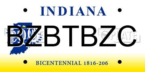 BZBTBZC Indiana License Plate