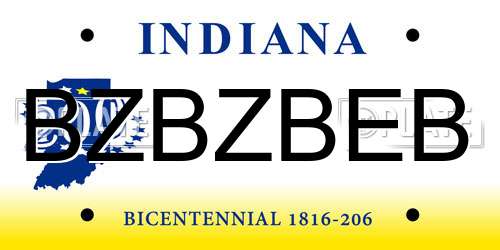 BZBZBEB Indiana License Plate