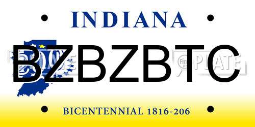 BZBZBTC Indiana License Plate