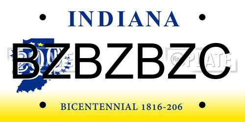 BZBZBZC Indiana License Plate