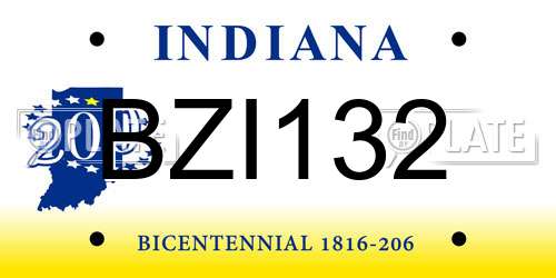 BZI132 Indiana License Plate
