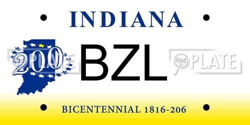 BZL Indiana License Plate
