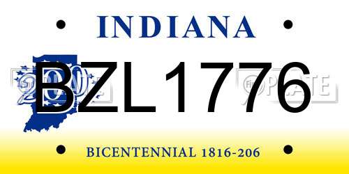 BZL1776 Indiana License Plate
