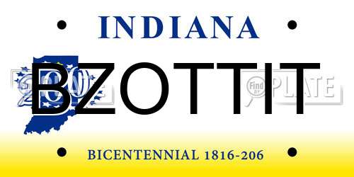 BZOTTIT Indiana License Plate