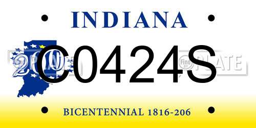 C0424S Indiana License Plate