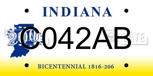 C042AB Indiana License Plate