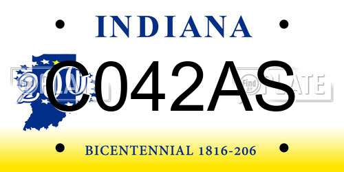 C042AS Indiana License Plate