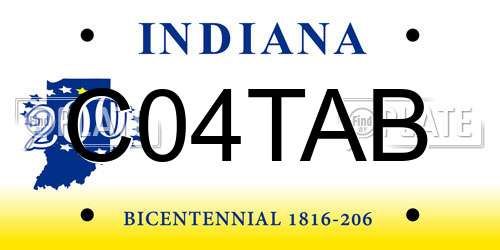 C04TAB Indiana License Plate