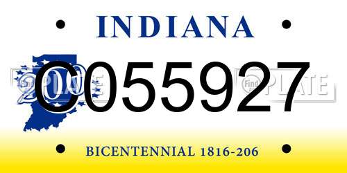 C055927 Indiana License Plate