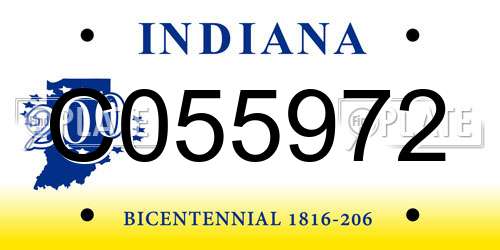 C055972 Indiana License Plate
