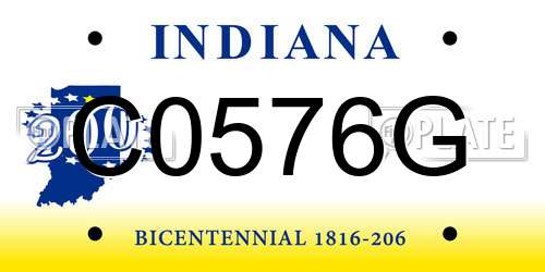 C0576G Indiana License Plate