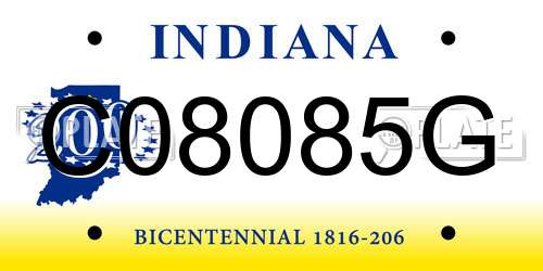 C08085G Indiana License Plate