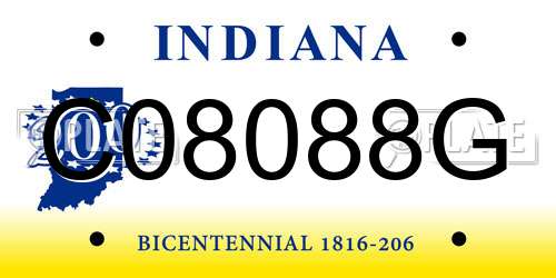 C08088G Indiana License Plate
