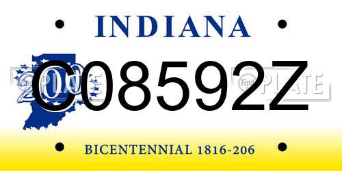 C08592Z Indiana License Plate