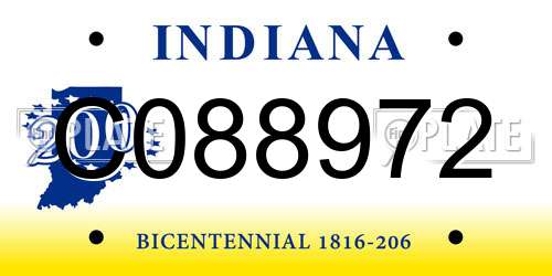 C088972 Indiana License Plate