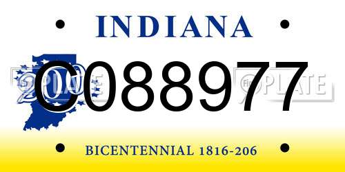 C088977 Indiana License Plate