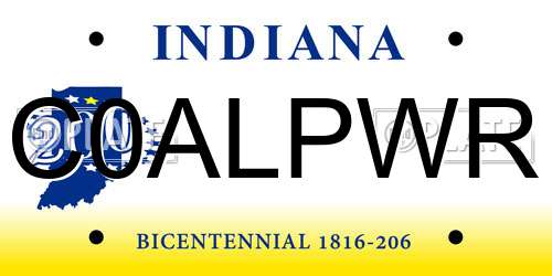 C0ALPWR Indiana License Plate