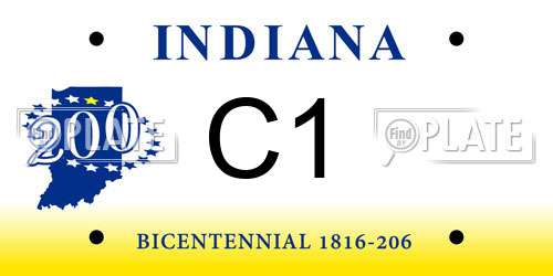 C1 Indiana License Plate