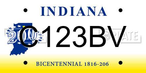 C123BV Indiana License Plate