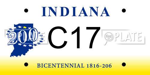 C17 Indiana License Plate