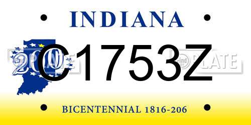C1753Z Indiana License Plate