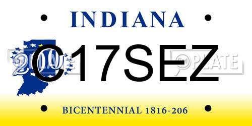 C17SEZ Indiana License Plate