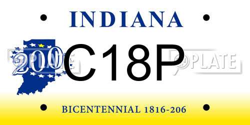 C18P Indiana License Plate