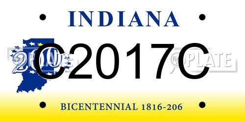 C2017C Indiana License Plate