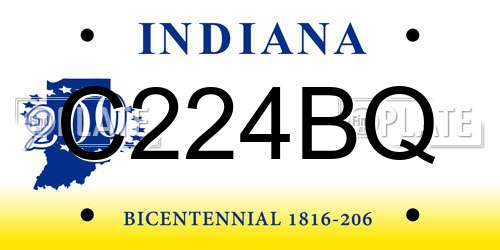 C224BQ Indiana License Plate