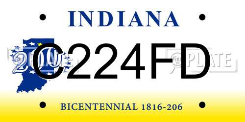 C224FD Indiana License Plate