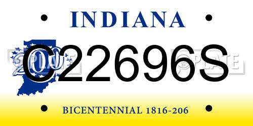 C22696S Indiana License Plate