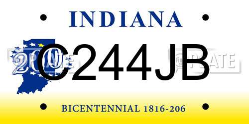 C244JB Indiana License Plate