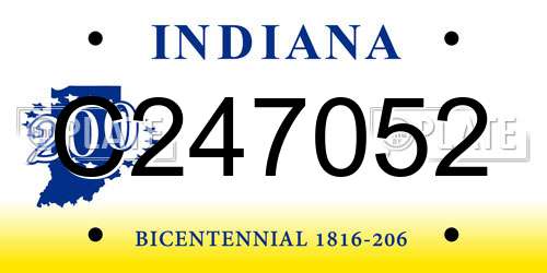 C247052 Indiana License Plate