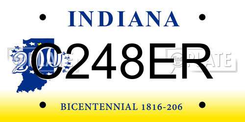 C248ER Indiana License Plate