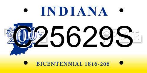 C25629S Indiana License Plate