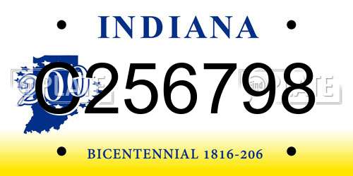 C256798 Indiana License Plate