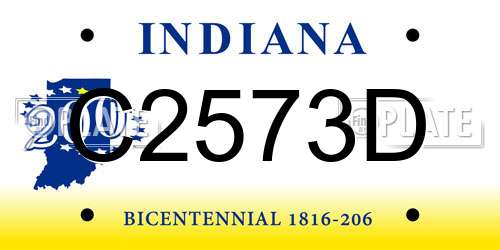 C2573D Indiana License Plate