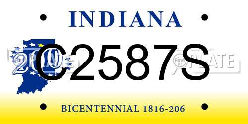 C2587S Indiana License Plate