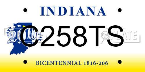 C258TS Indiana License Plate