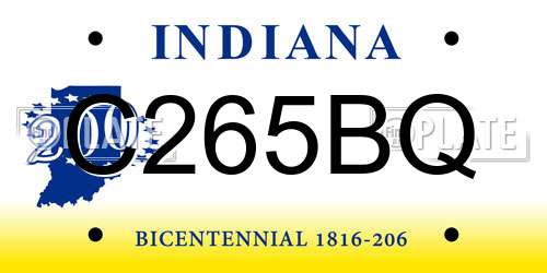 C265BQ Indiana License Plate
