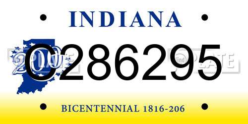 C286295 Indiana License Plate
