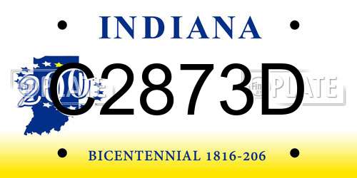 C2873D Indiana License Plate