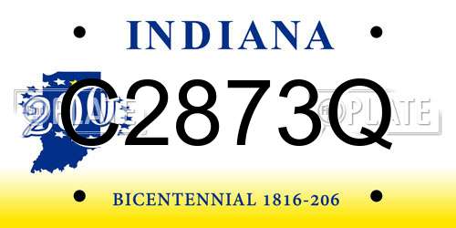 C2873Q Indiana License Plate