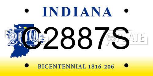 C2887S Indiana License Plate