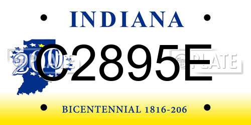 C2895E Indiana License Plate
